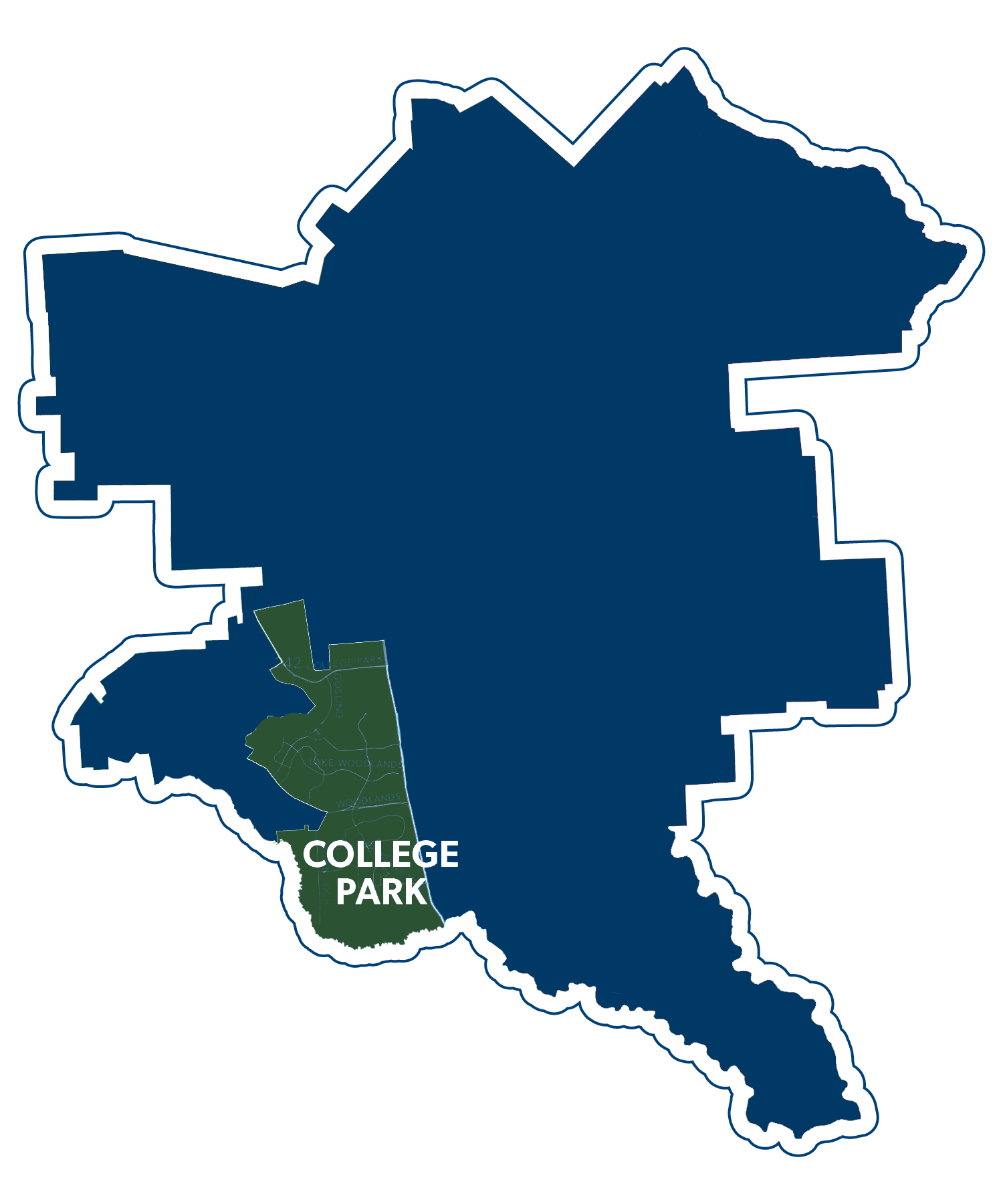 College Park feeder highlighted on district map