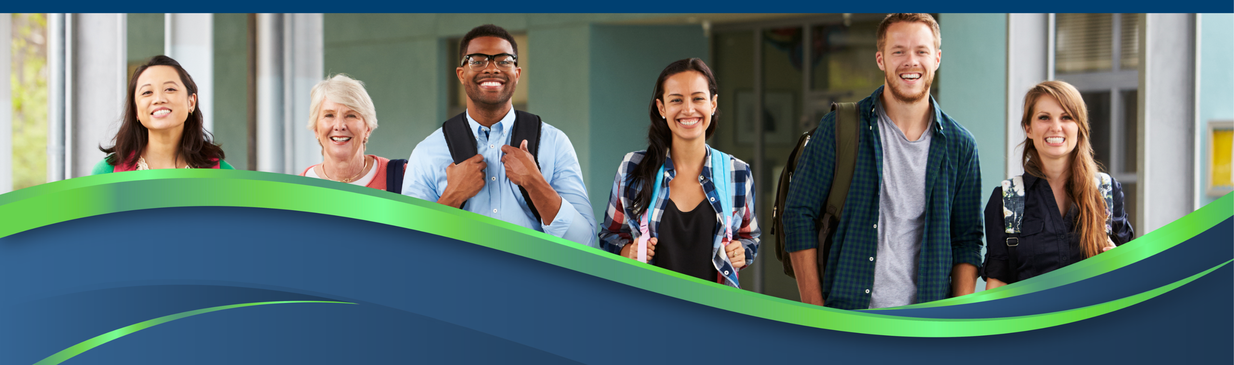 Teachers walking down a corridor