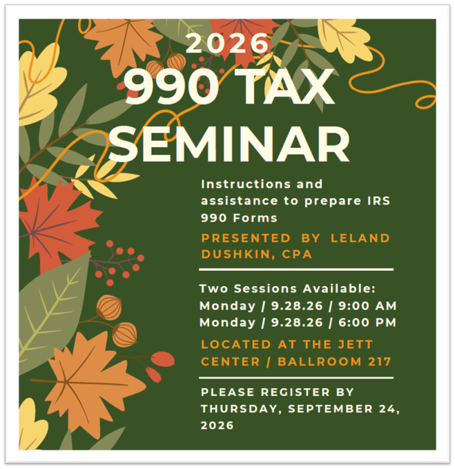 2026 990 Tax Seminar Details