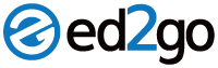 ed2go logo displayed prominently on a black background, emphasizing its branding and visual identity.