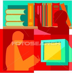 Books and people minimalist logo