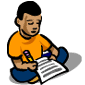 a child writing
