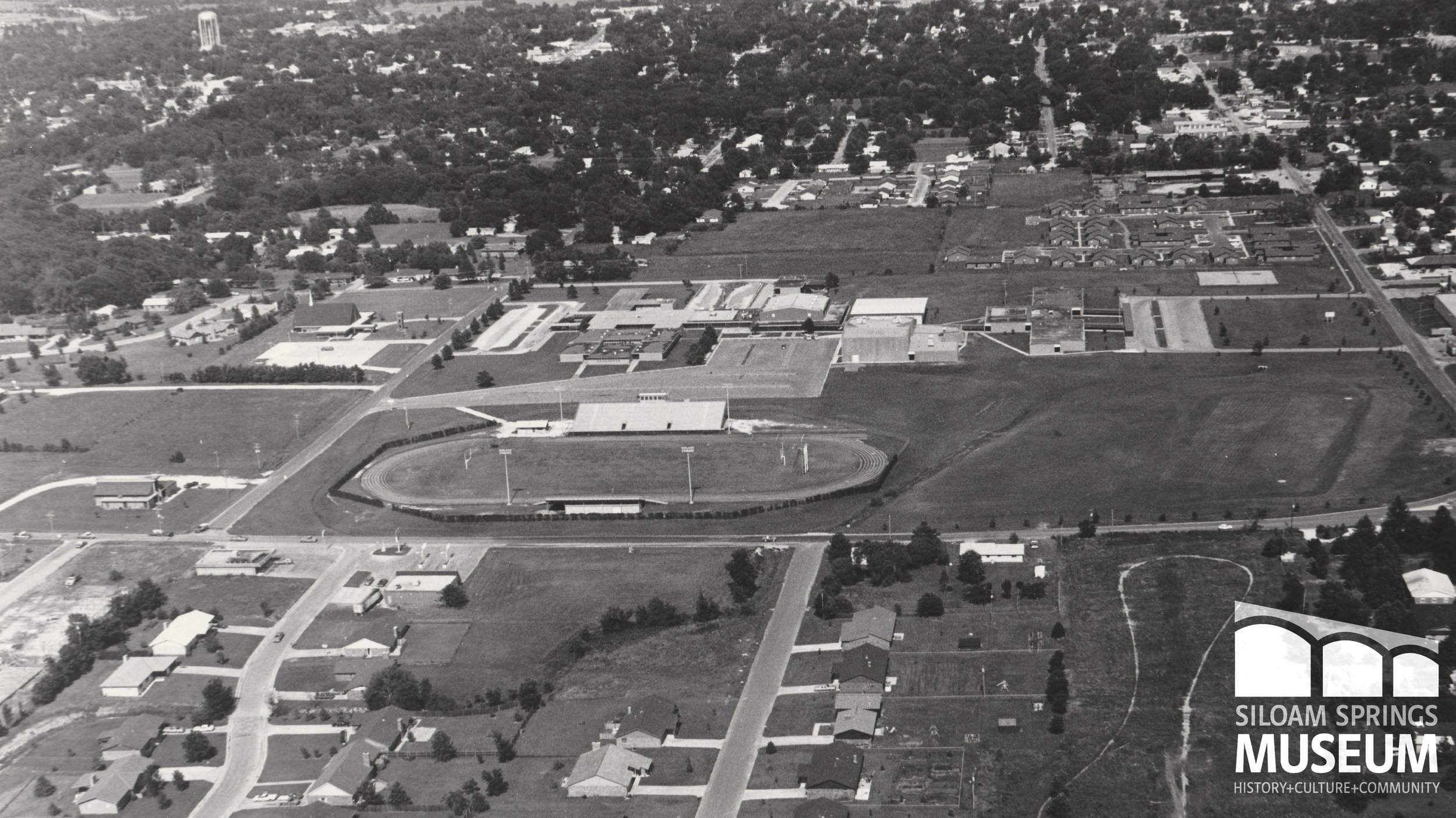 old picture of the first building in our school district