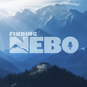 Finding Nebo Podcast Cover Art with Mountains