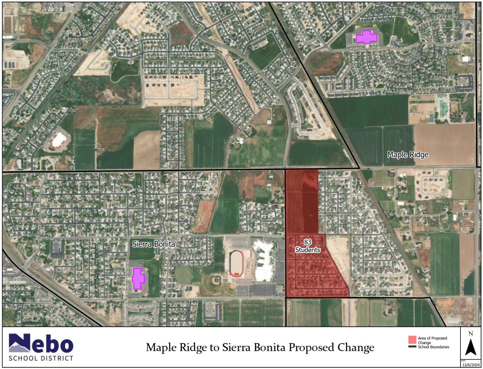 Maple Ridge to Sierra Bonita Proposed Change Map