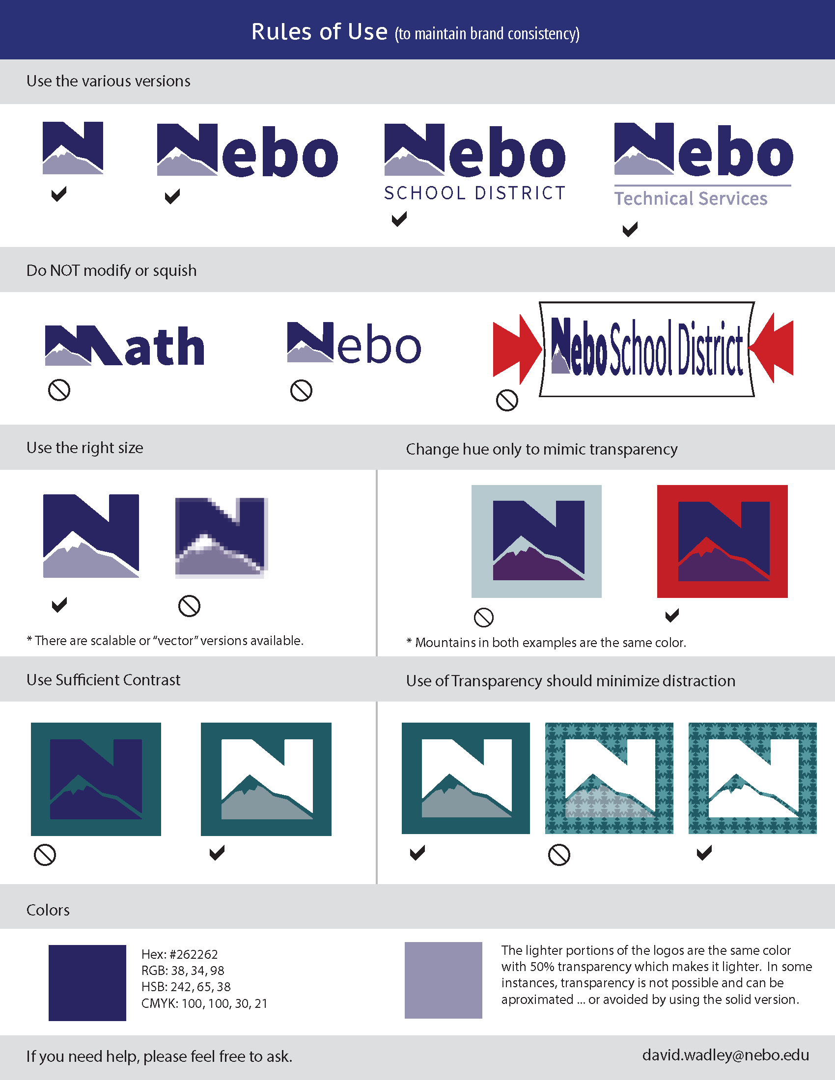 Rules of Use - Style Guide Page Two