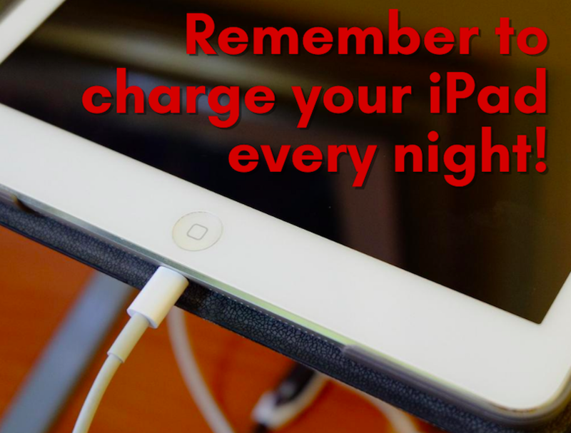 REMEMBER TO CHARGE YOUR IPAD