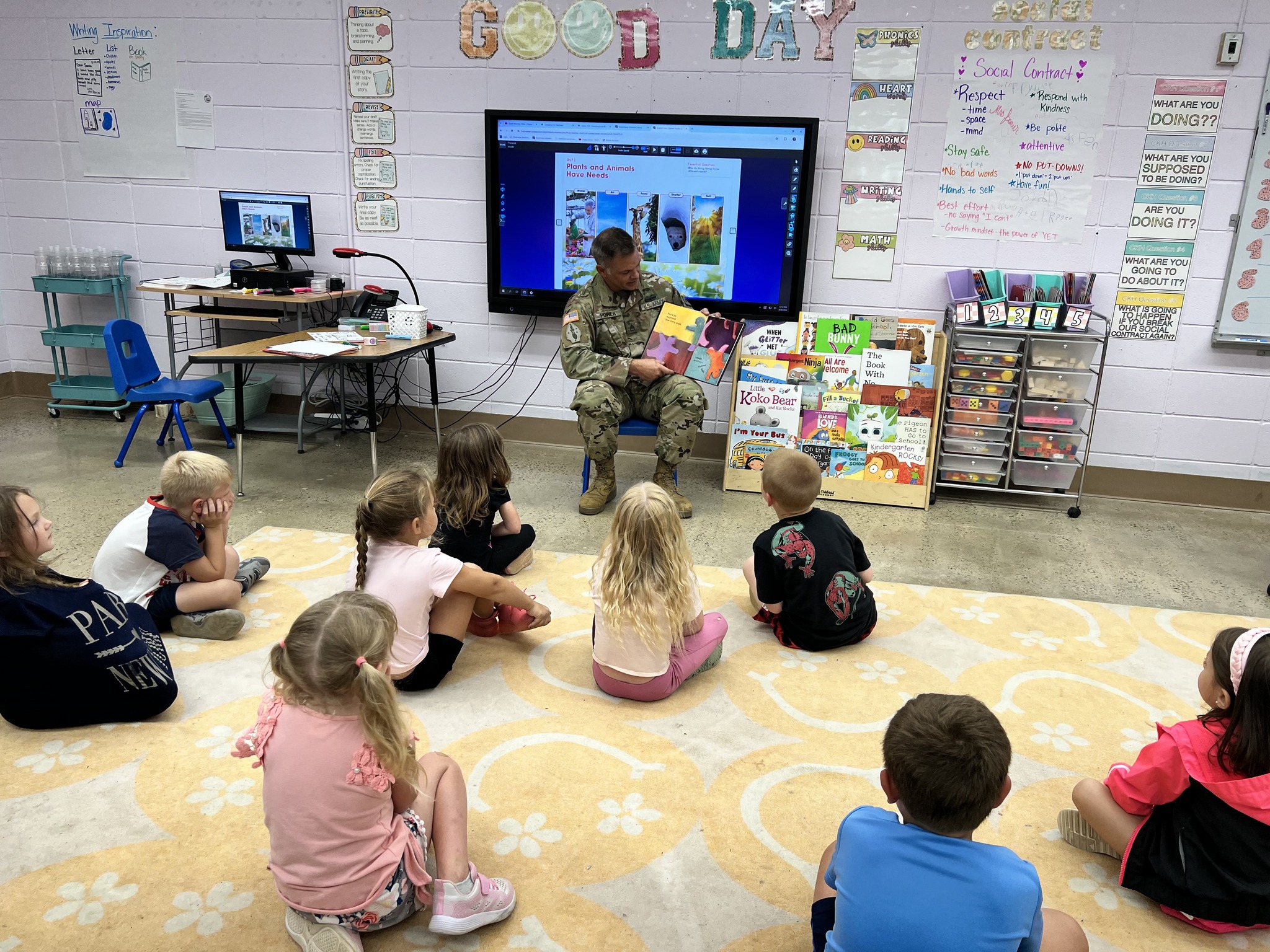 Students listening to a storybook narration