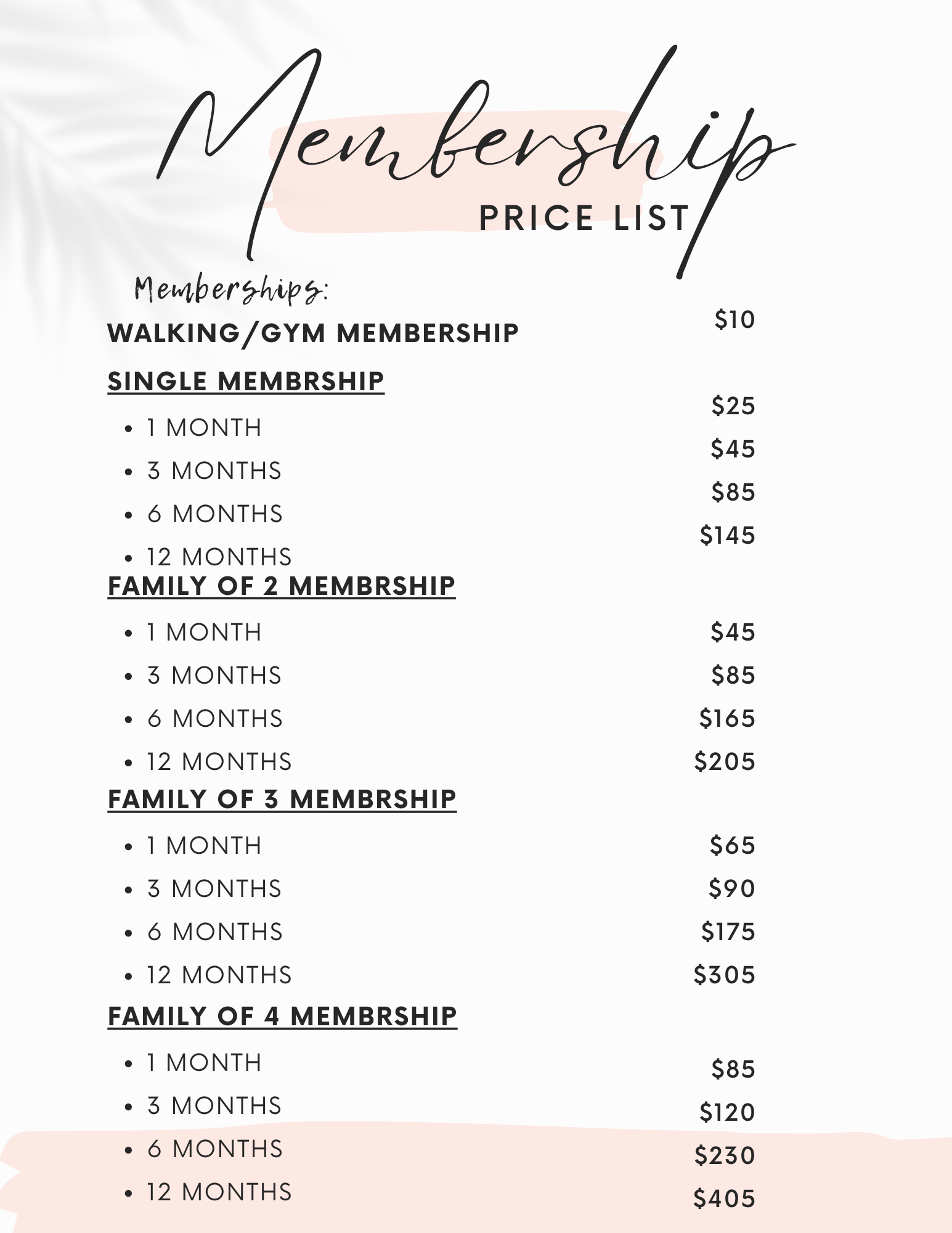 membership pricing