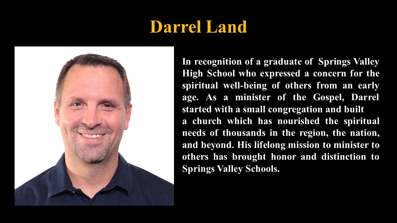 2018 Inductees  Darrel Land