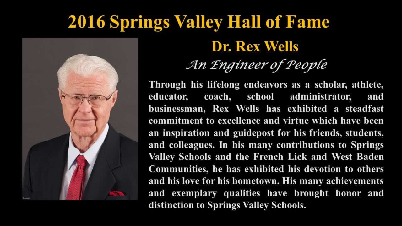 2016 Inductees Dr. Rex Wells