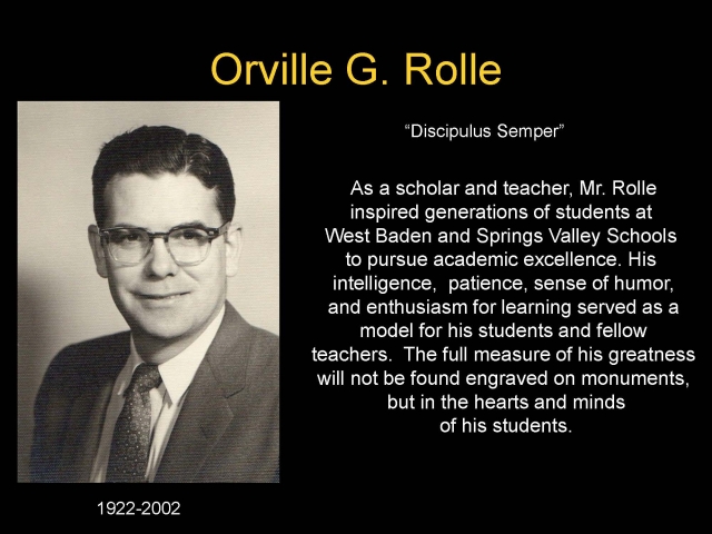 2011 Inductees  Orville G. Rolle