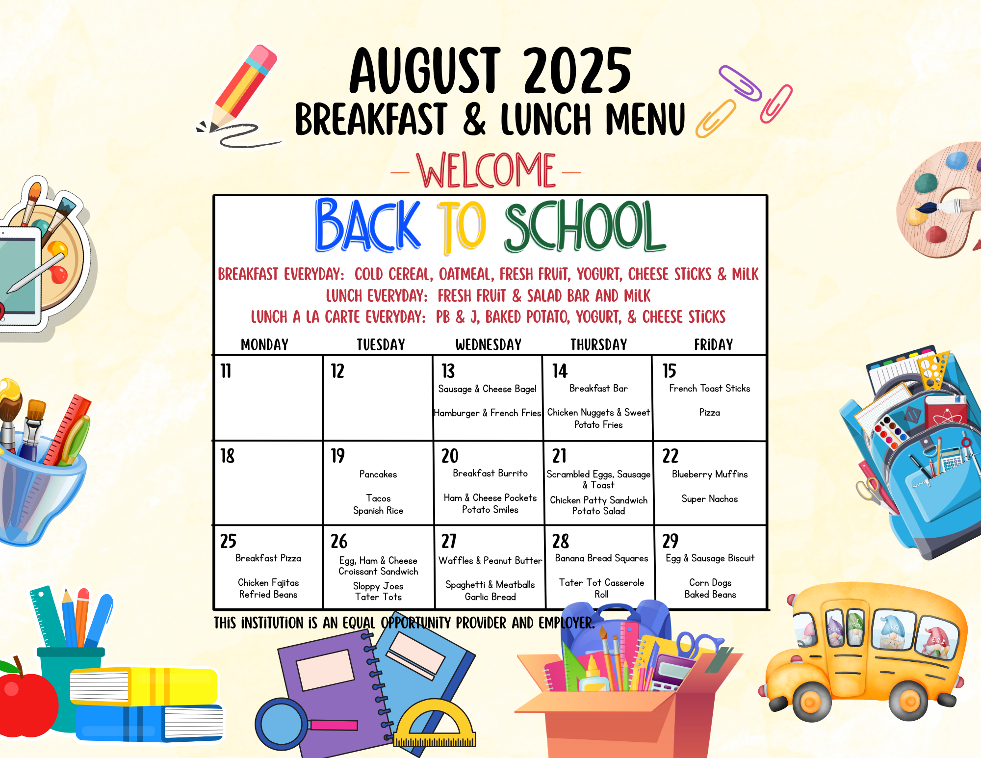 August B & L Menu