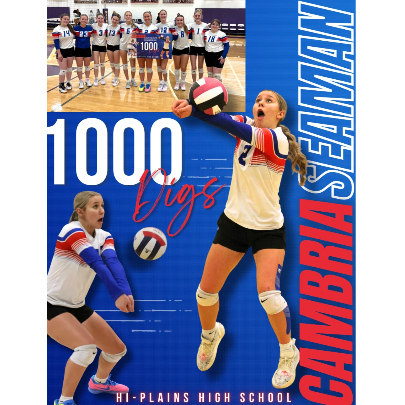 Cambria Seaman Achieves 1000 Career Digs