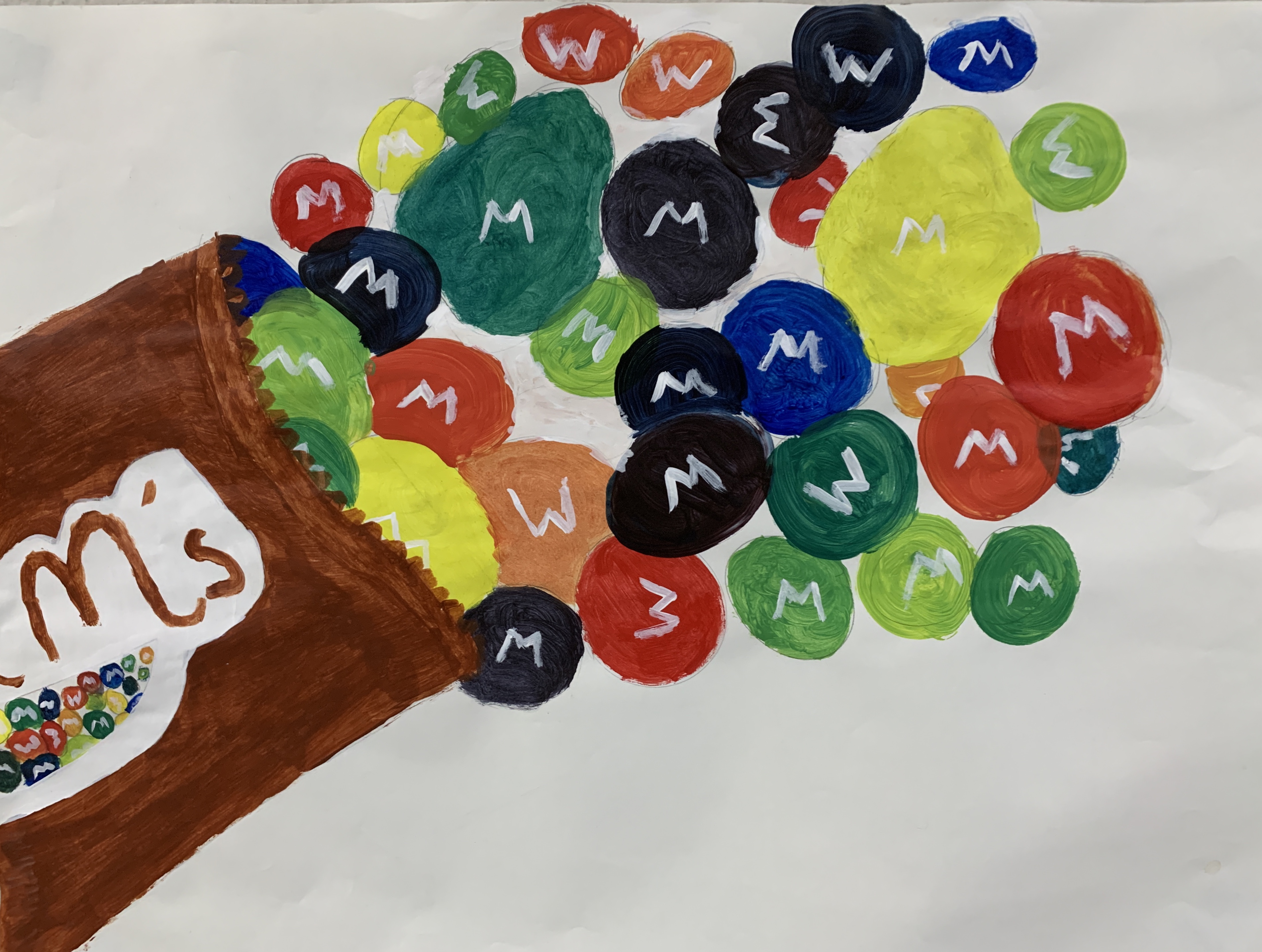 Students color wheel project - M&Ms