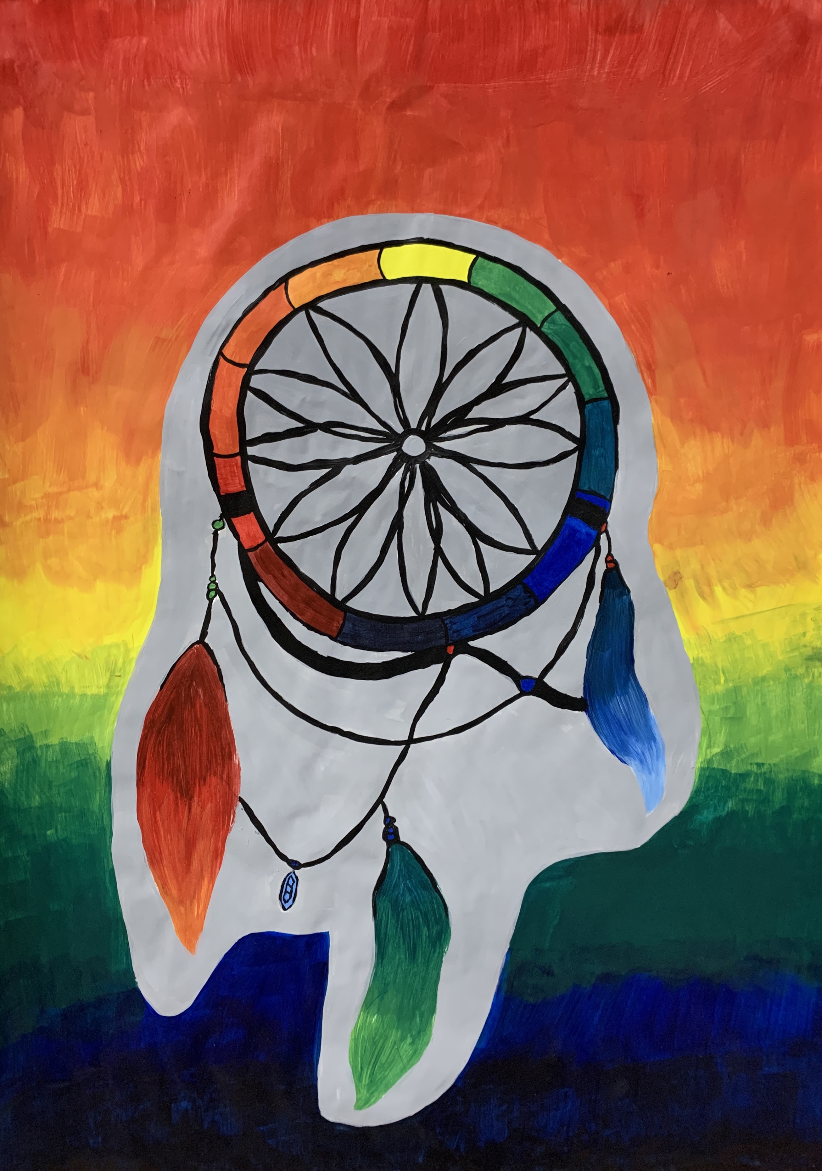 Students color wheel project - dream catcher