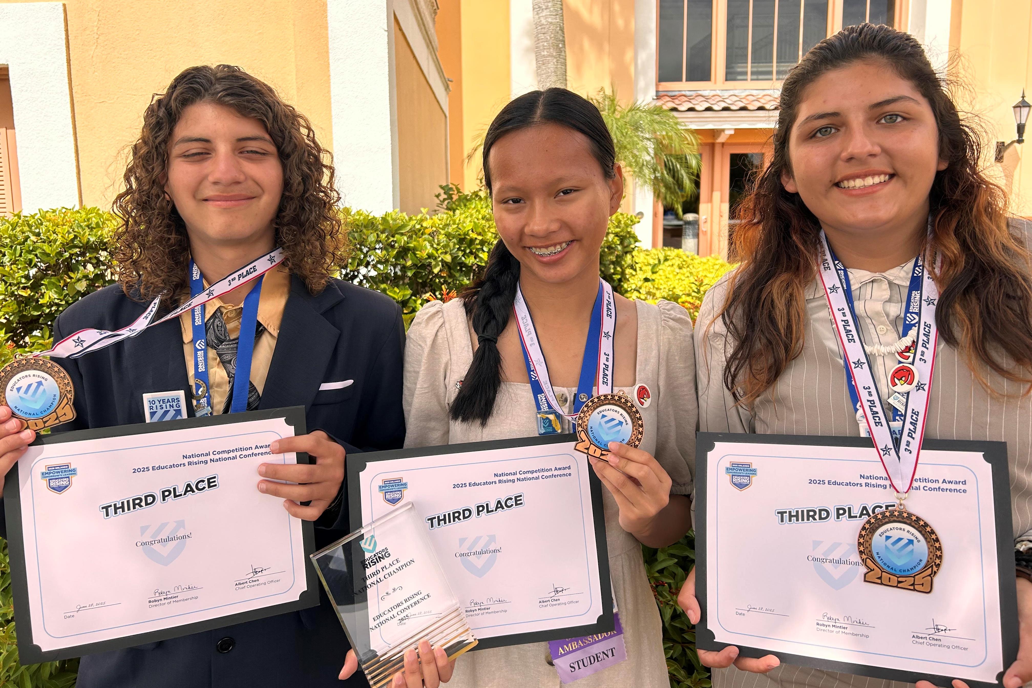  3rd place finish at the Educators Rising National Conference in Orlando