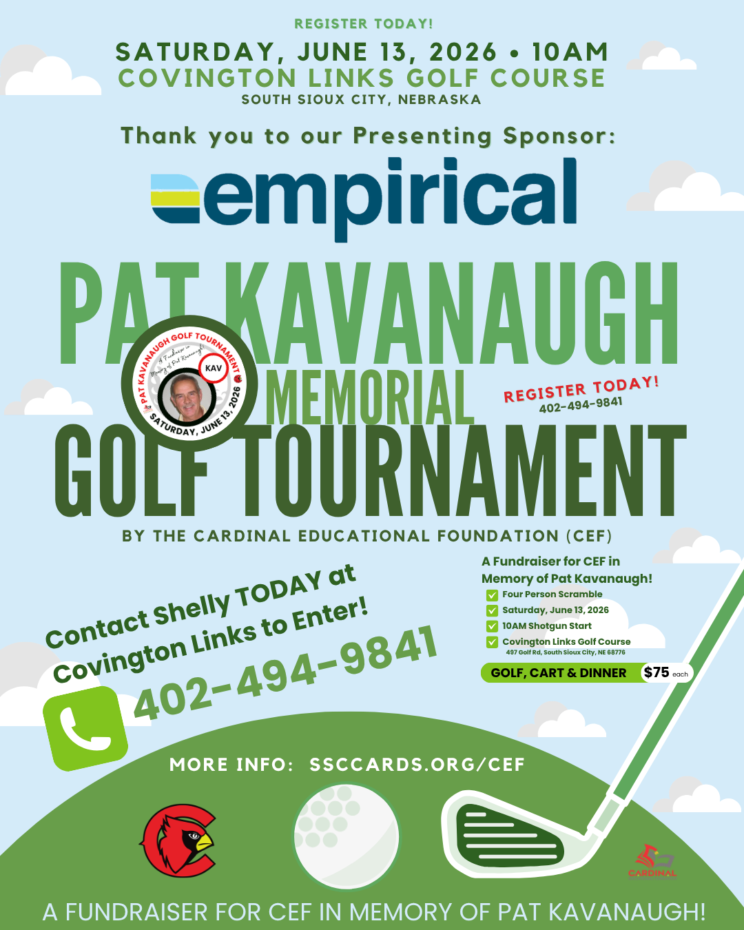 Register today for the golf tournament