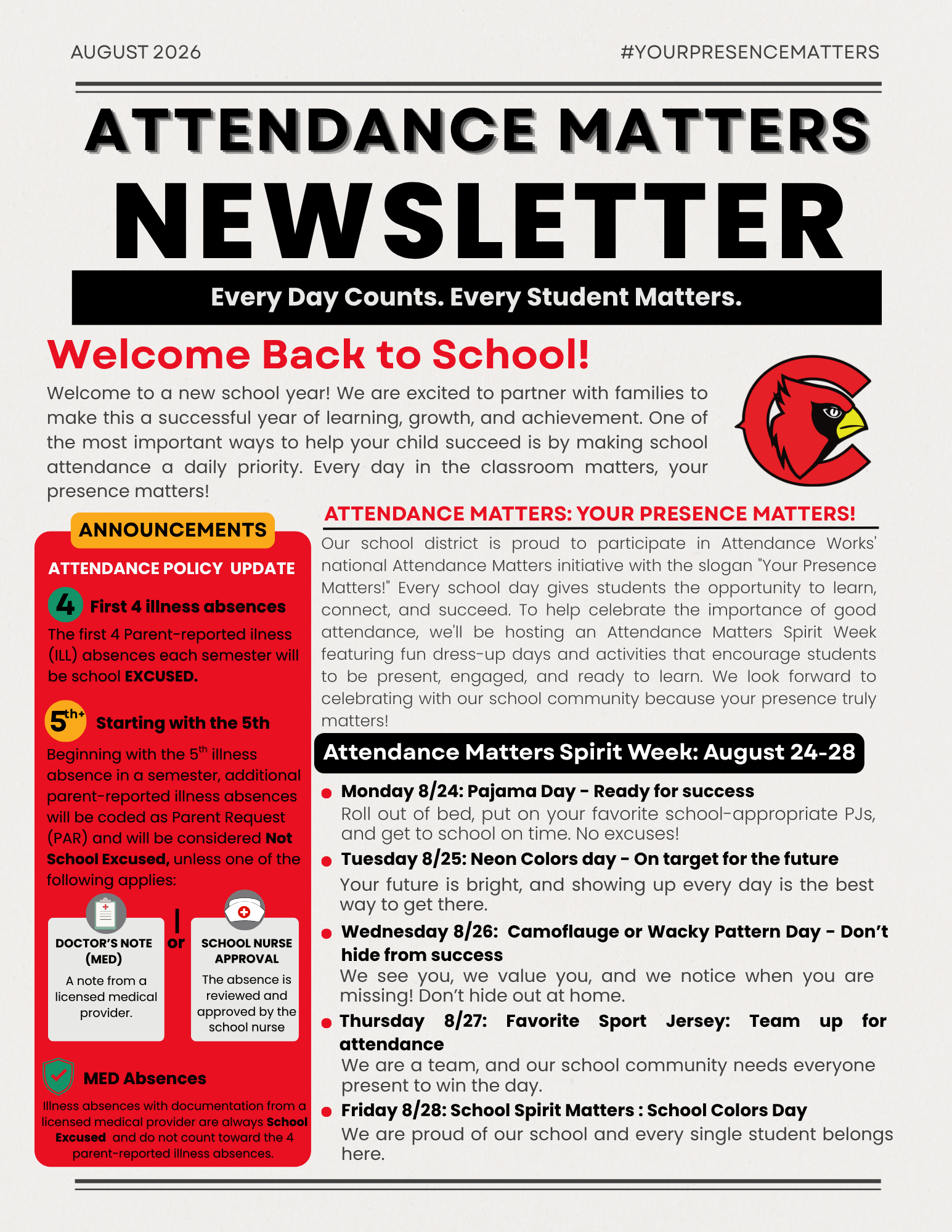 Attendance Matters August Flier