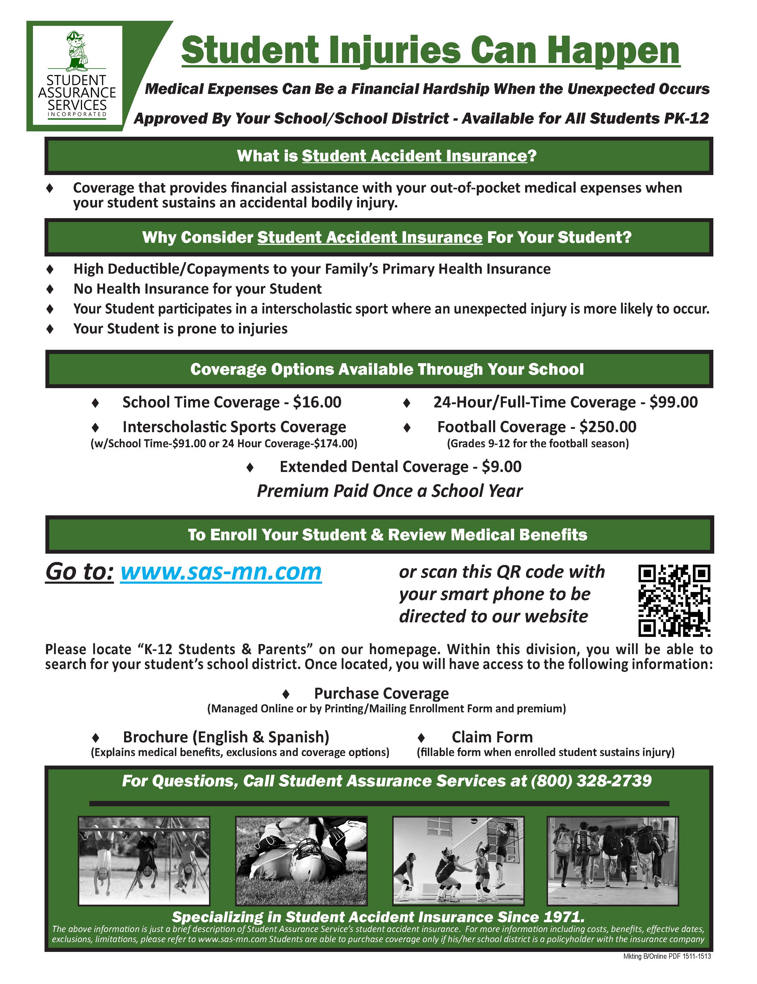 Form about student accident insurance 