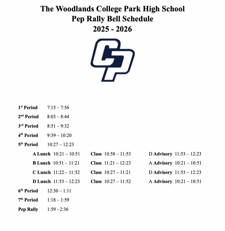 2025-2026 Pep rally bell schedule