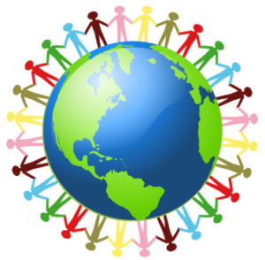 ESL-ELLA- Logo of People holding hands around the globe