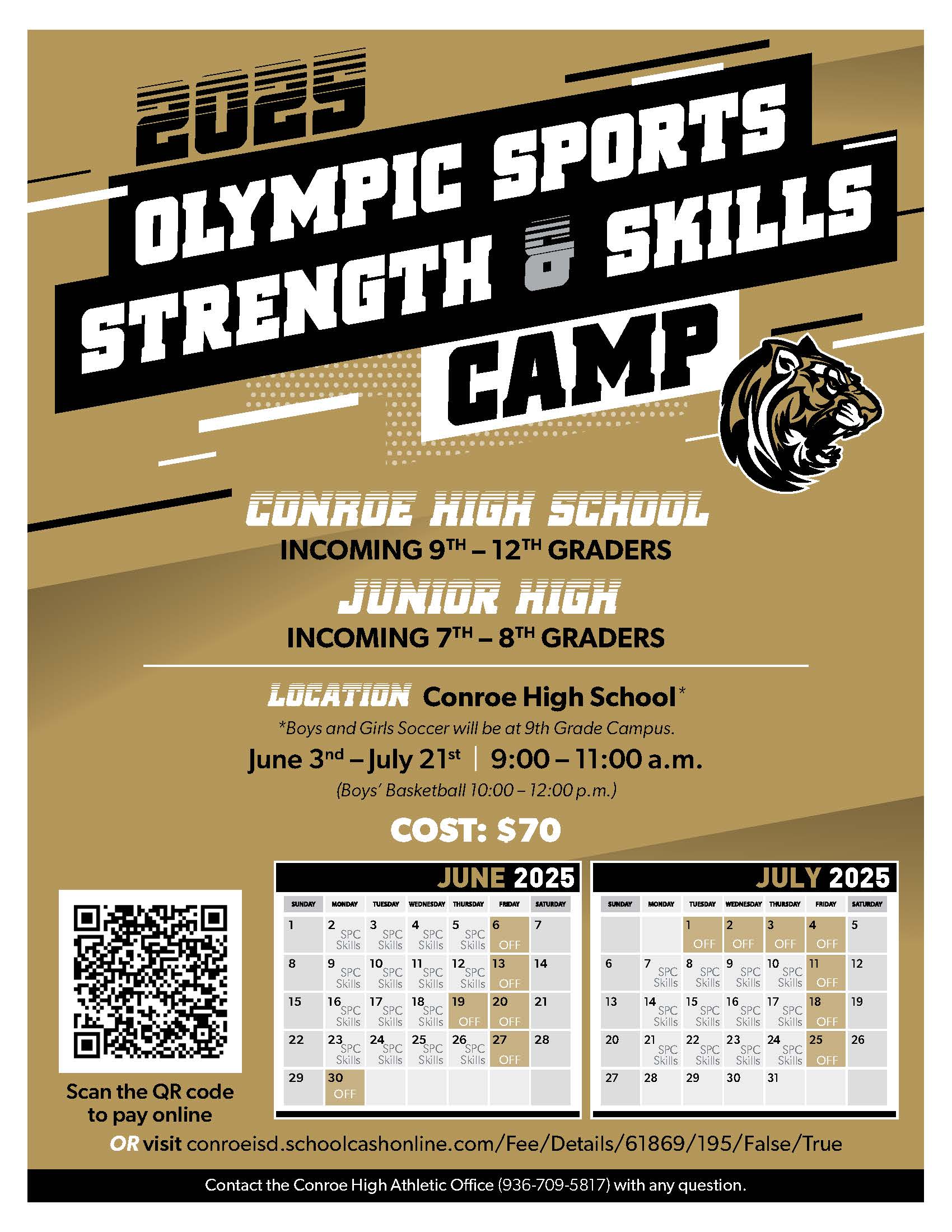 Information Flyer for Summer Olympic Camp