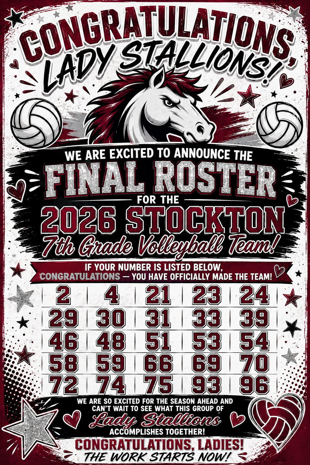 2026 7th Grade Volleyball Roster