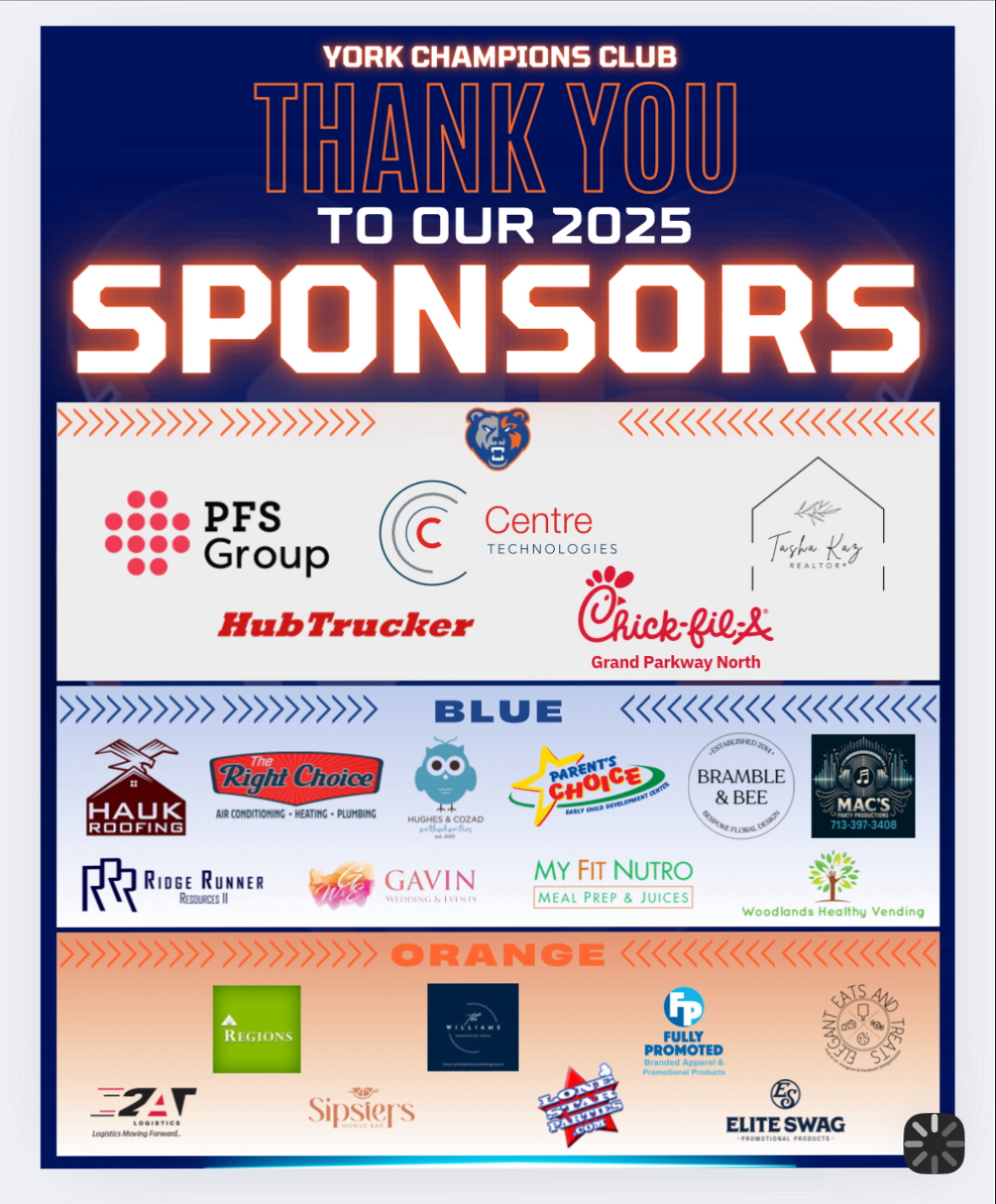York Champion Ship Sponsors