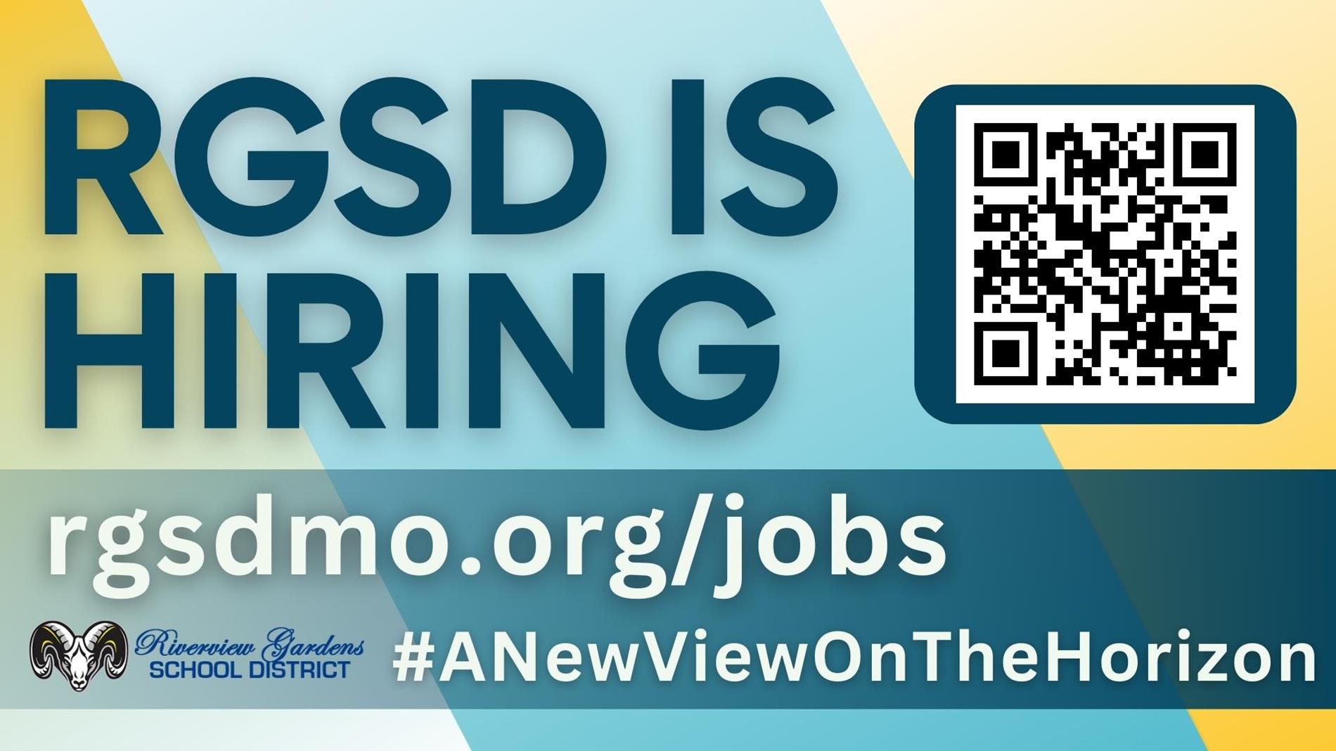 RGSD Is hiring banner with qr code implemented