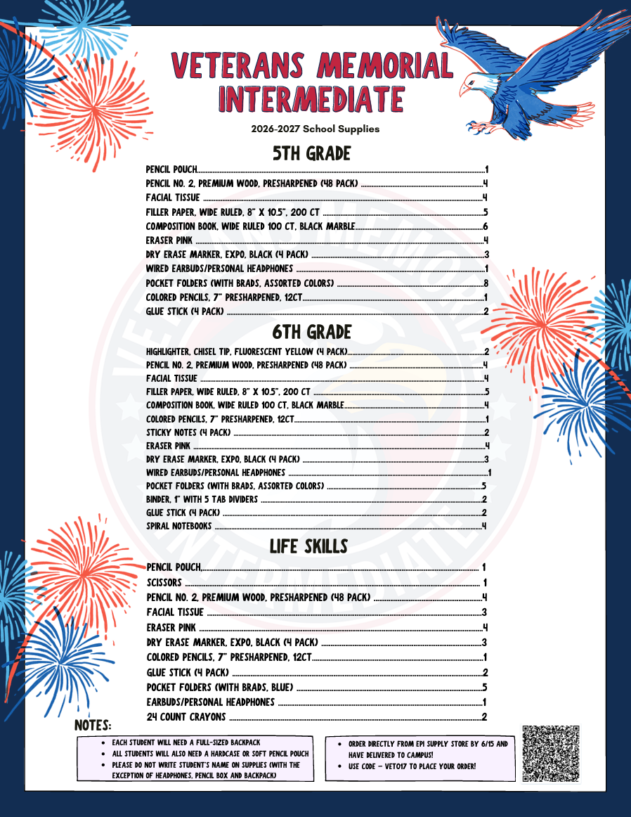VMI School Supplies 26-27 - English