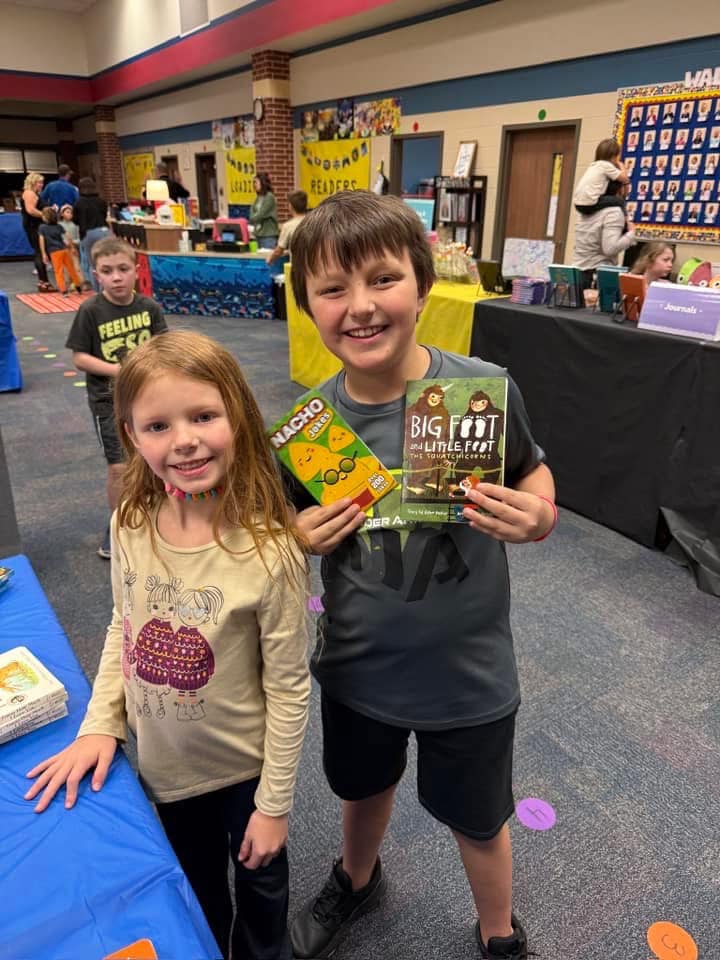 Students shopping at book fair