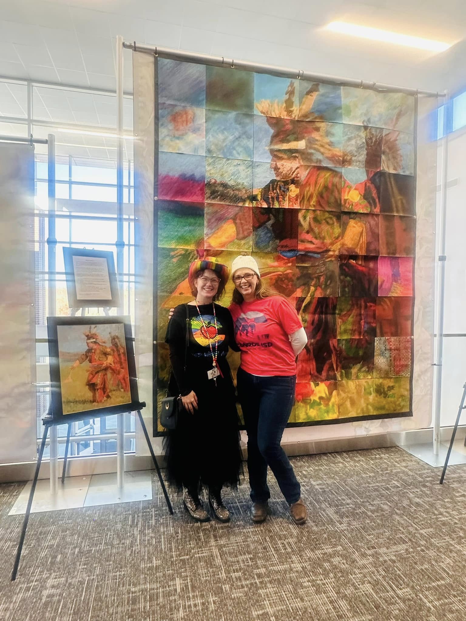 Art teachers at a display