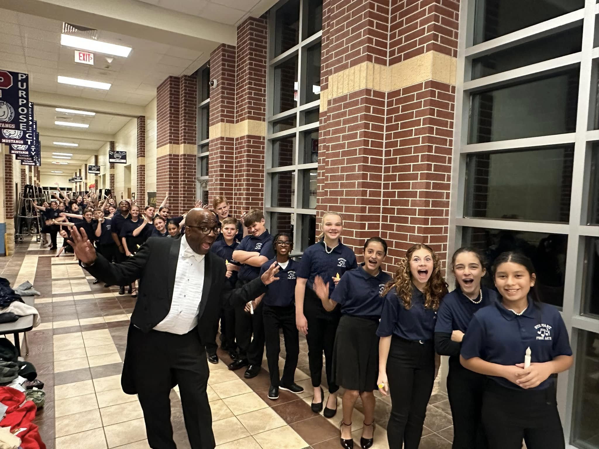 Choir getting ready to perform