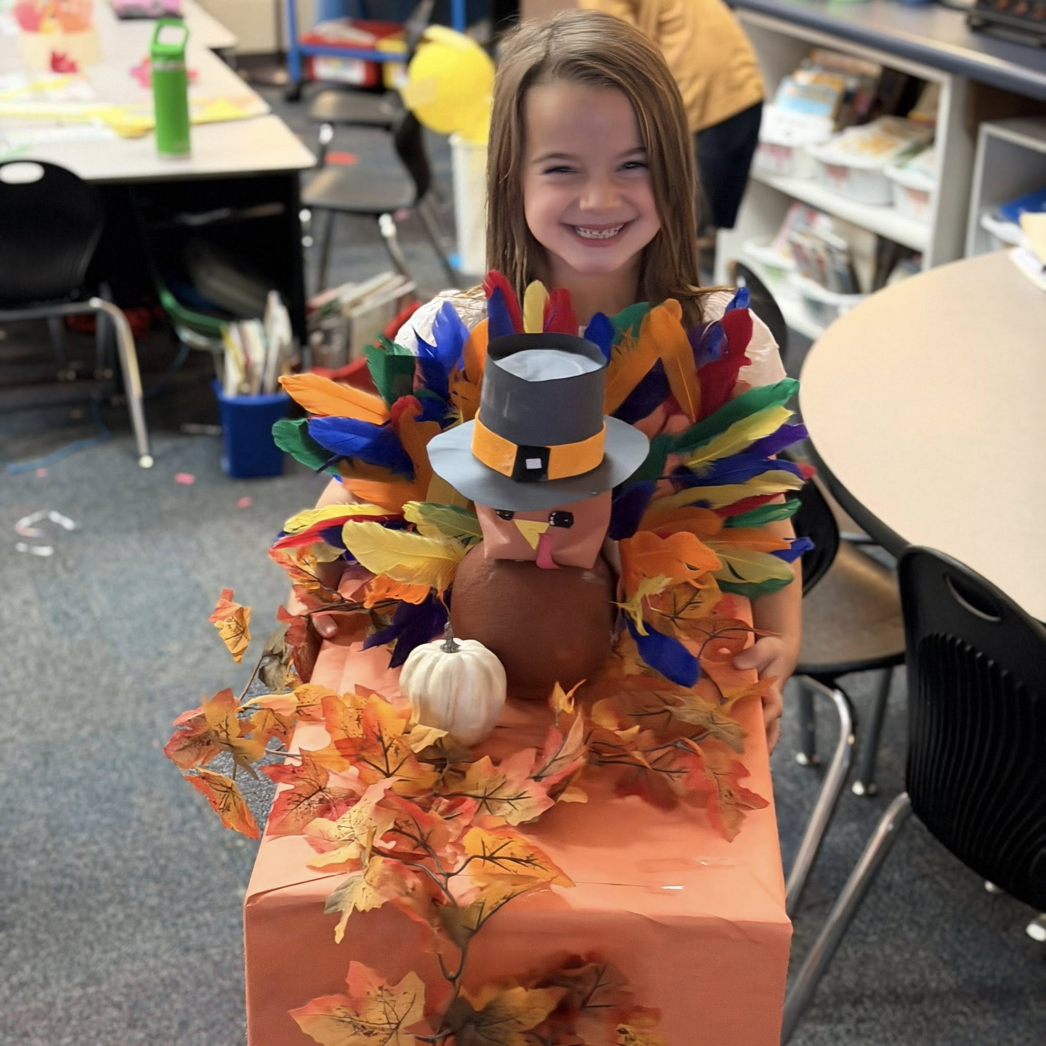 Students enjoyed building a float after learning about the famous Thanksgiving parade