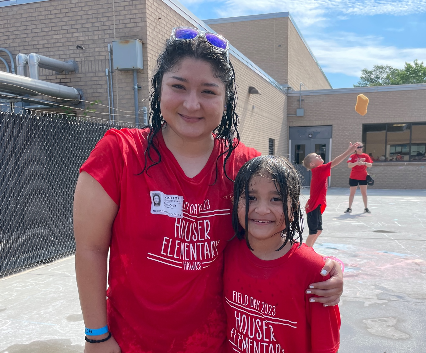 Mom and daughter at field day