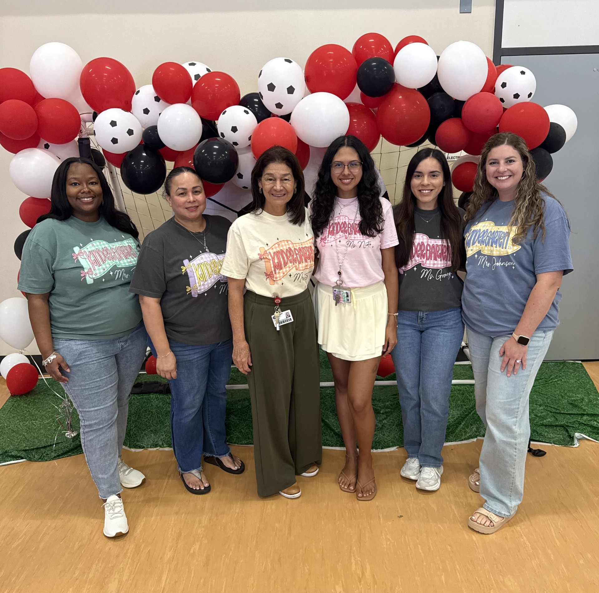 Kindergarten staff pictured left to right: Camille Flanagan, Claudia Garcia, Maria Zavala, Gaby Nieto, Estephanny Gomez, Alyssa Johnson