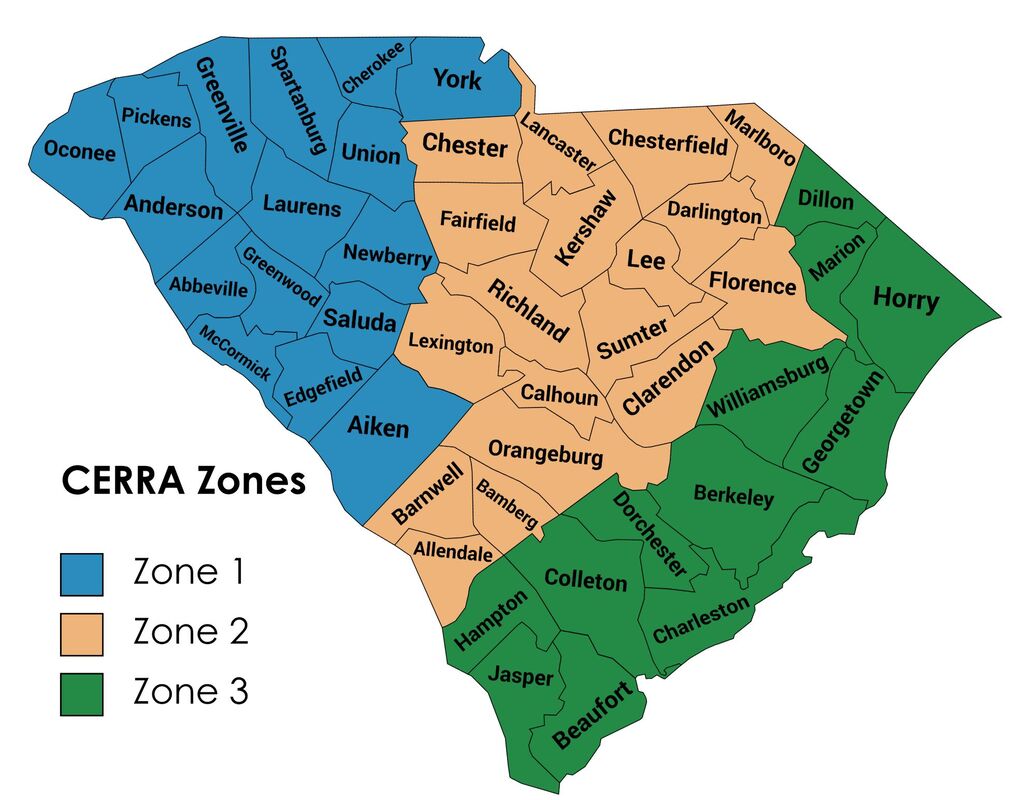 Map of South Carolina Public School Districts