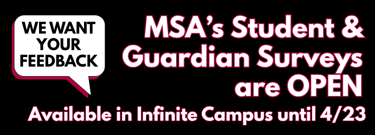 MSA Guardian and Student surveys are open in Infinite Campus