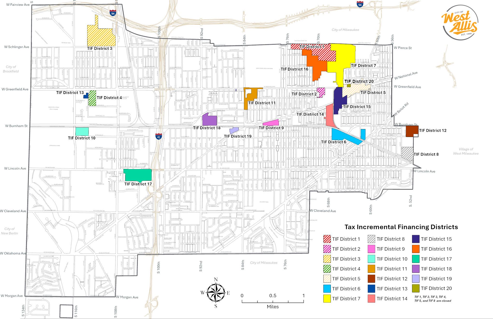 Map of TIDs in West Allis