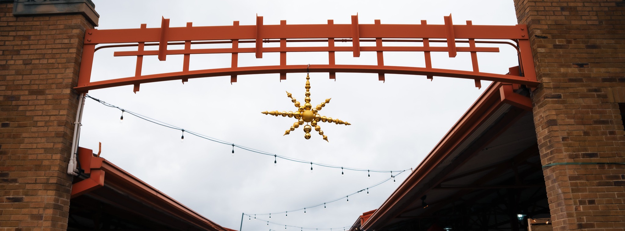 Festive decorations on display at West Allis Farmers Market for winter