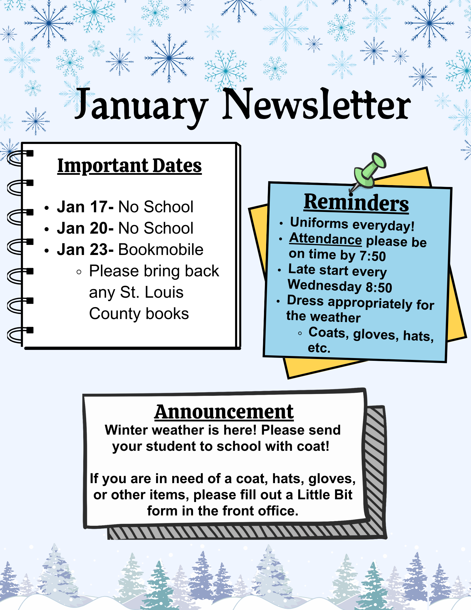 January Newsletter- Click the January Button to read