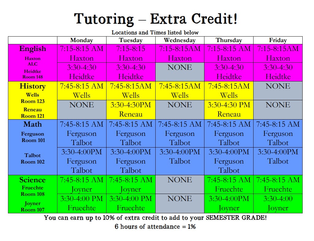 tutoring schedule for 2024 school year