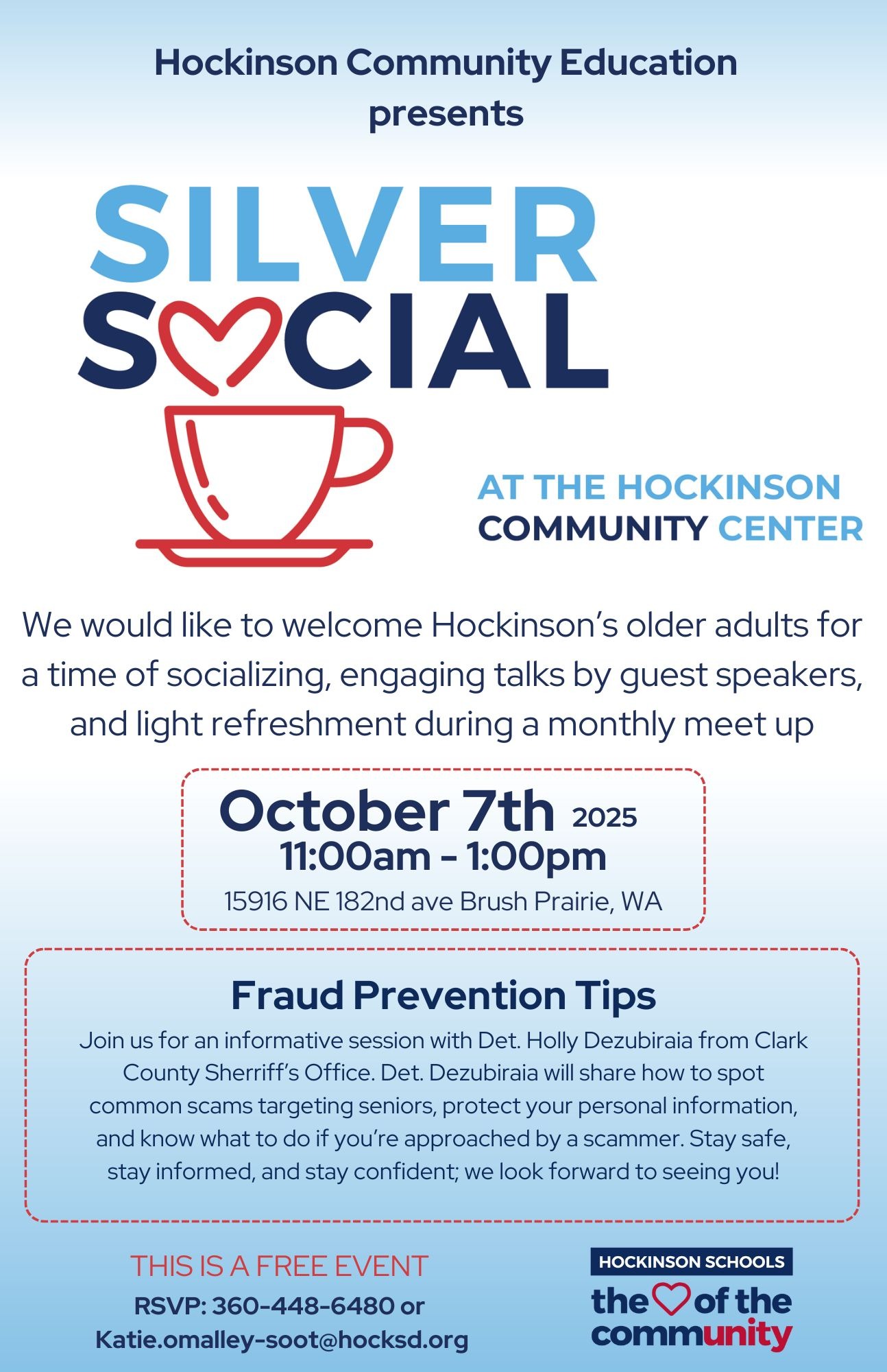 Picture of a flier for the Silver Social in October