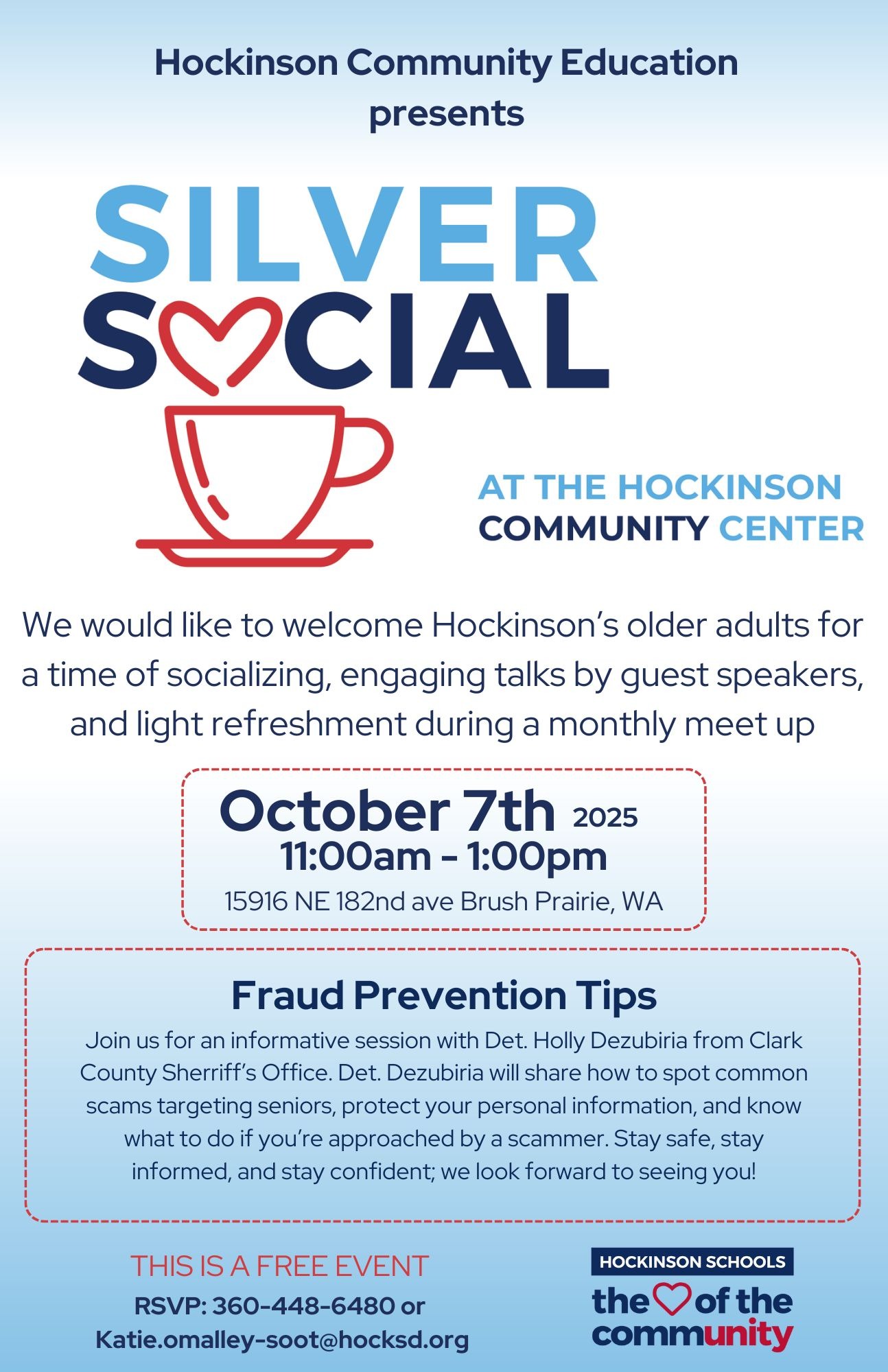 Picture of a flier for the Silver Social in October