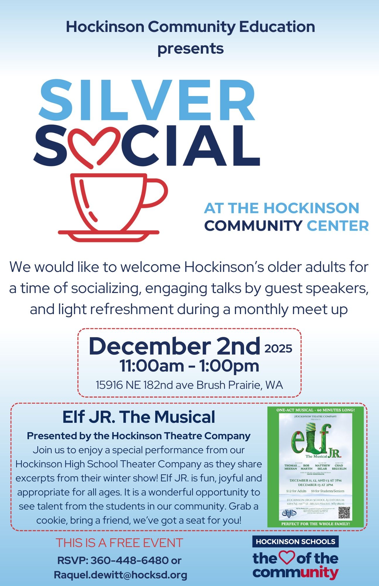 Picture of a flier for the Silver Social in December