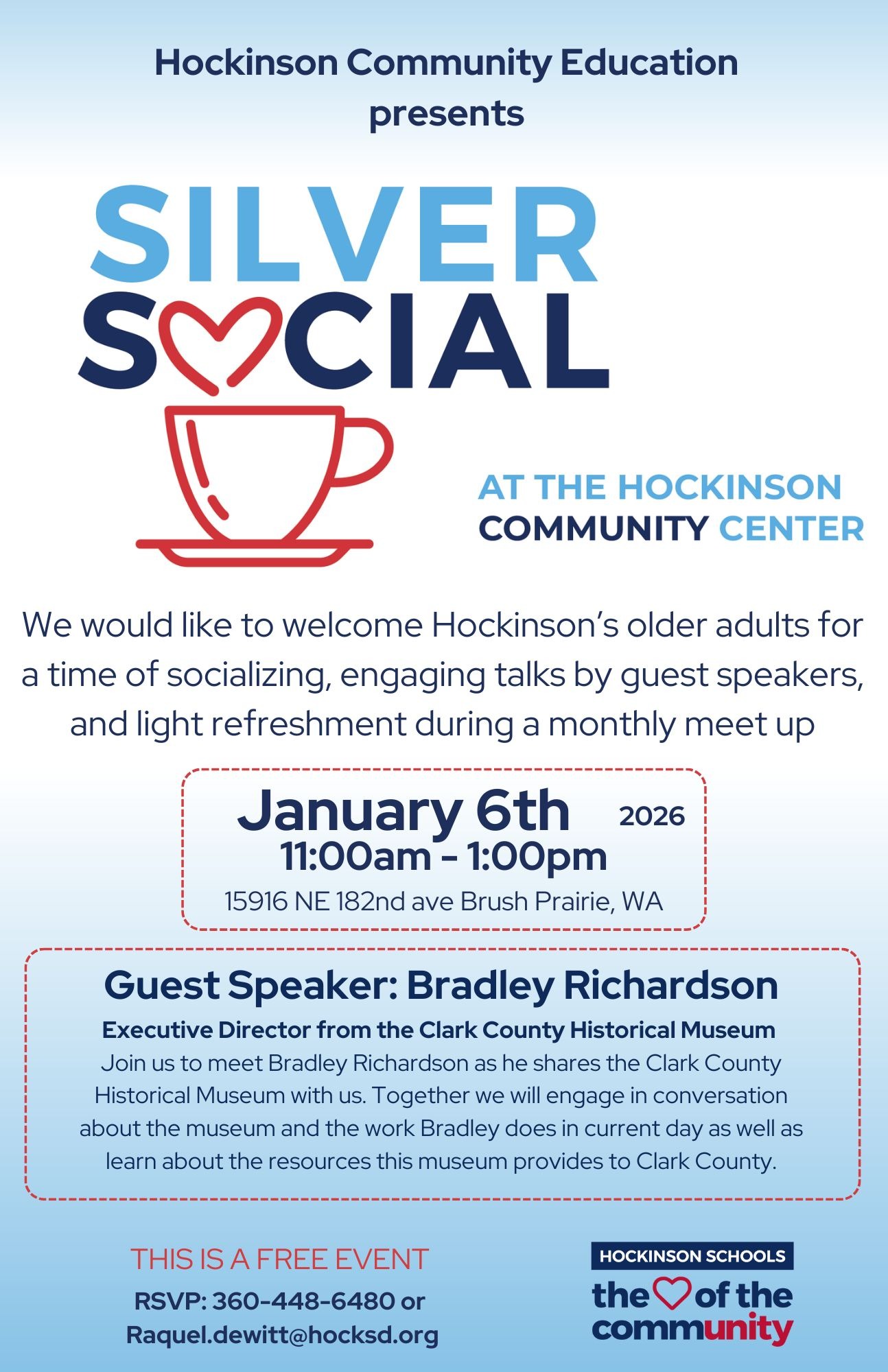 Picture of a flier for the Silver Social in  January