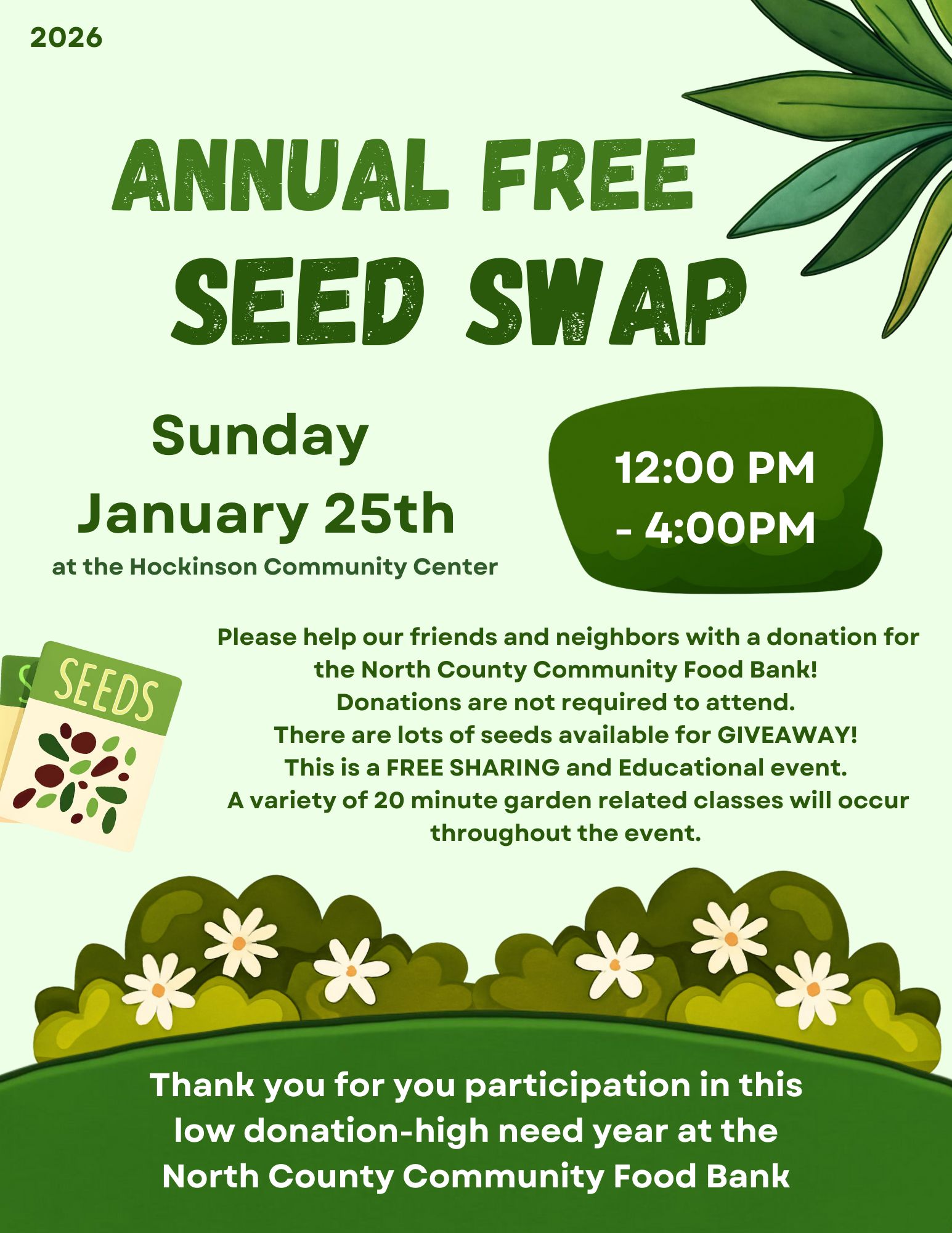 SEED SWAP FREE EVENT JANUARY 25th 2026