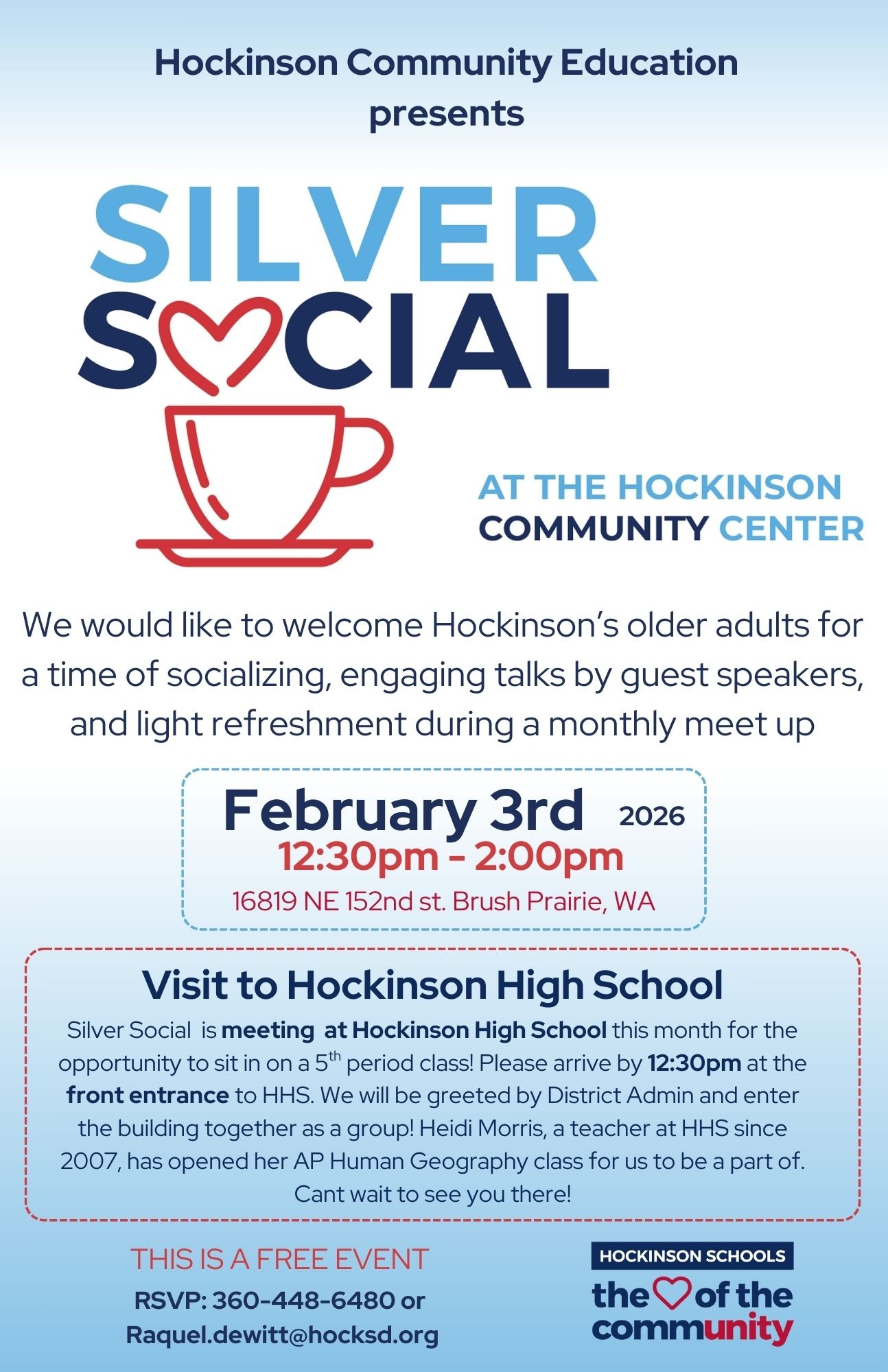 Picture of a flier for the Silver Social in January