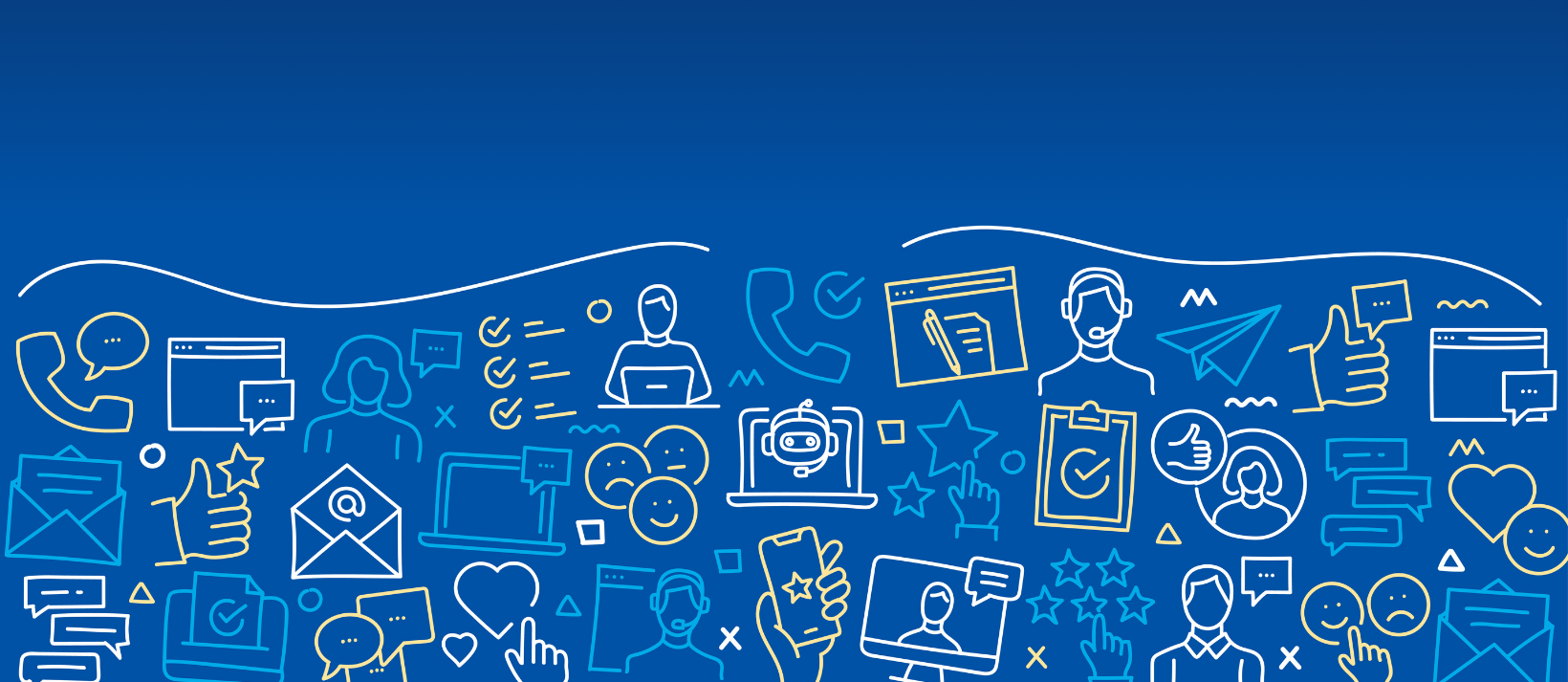 Icons represent forms of feedback including phone, written, online, etc.